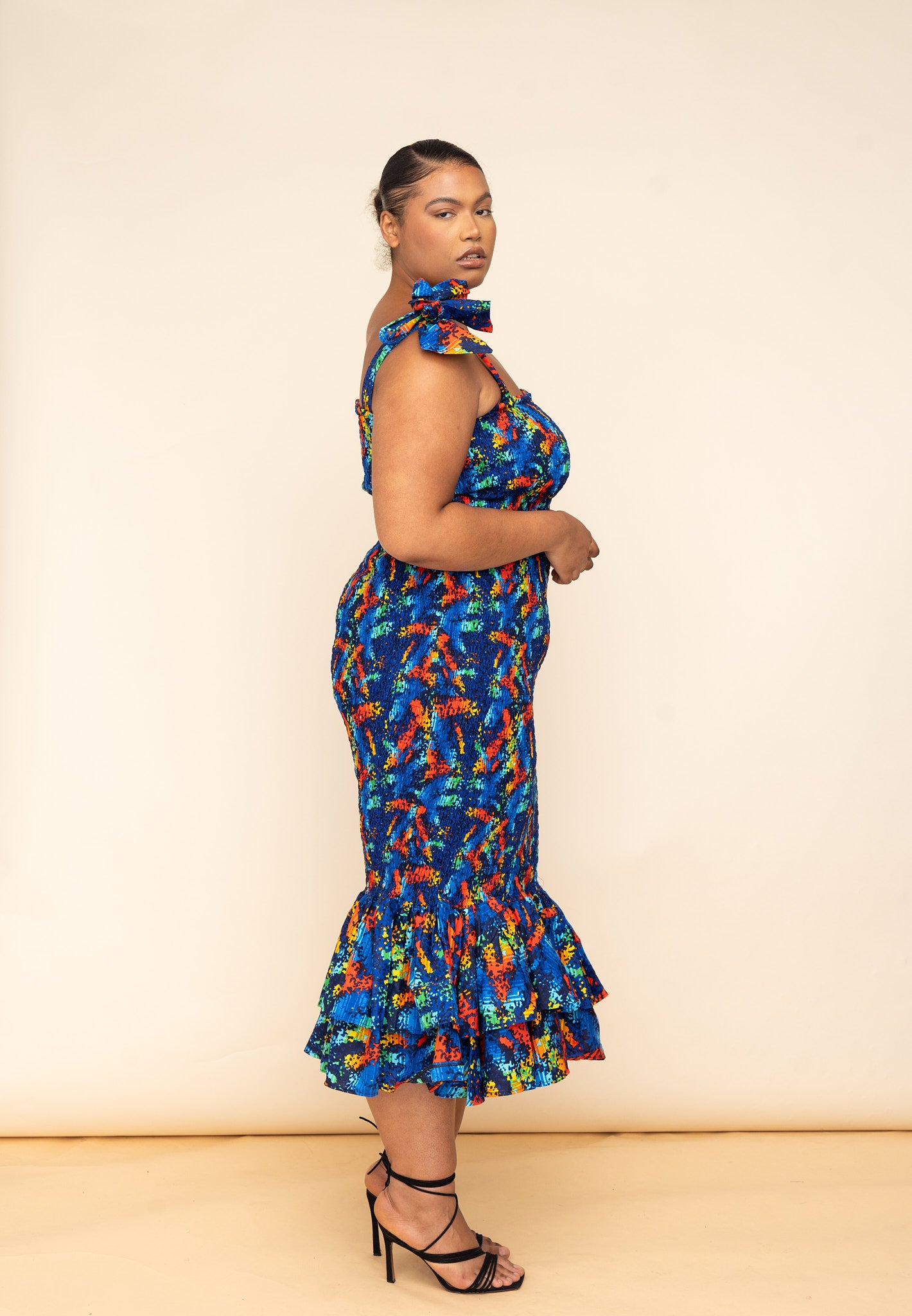 Arike Smocked Midi Dress