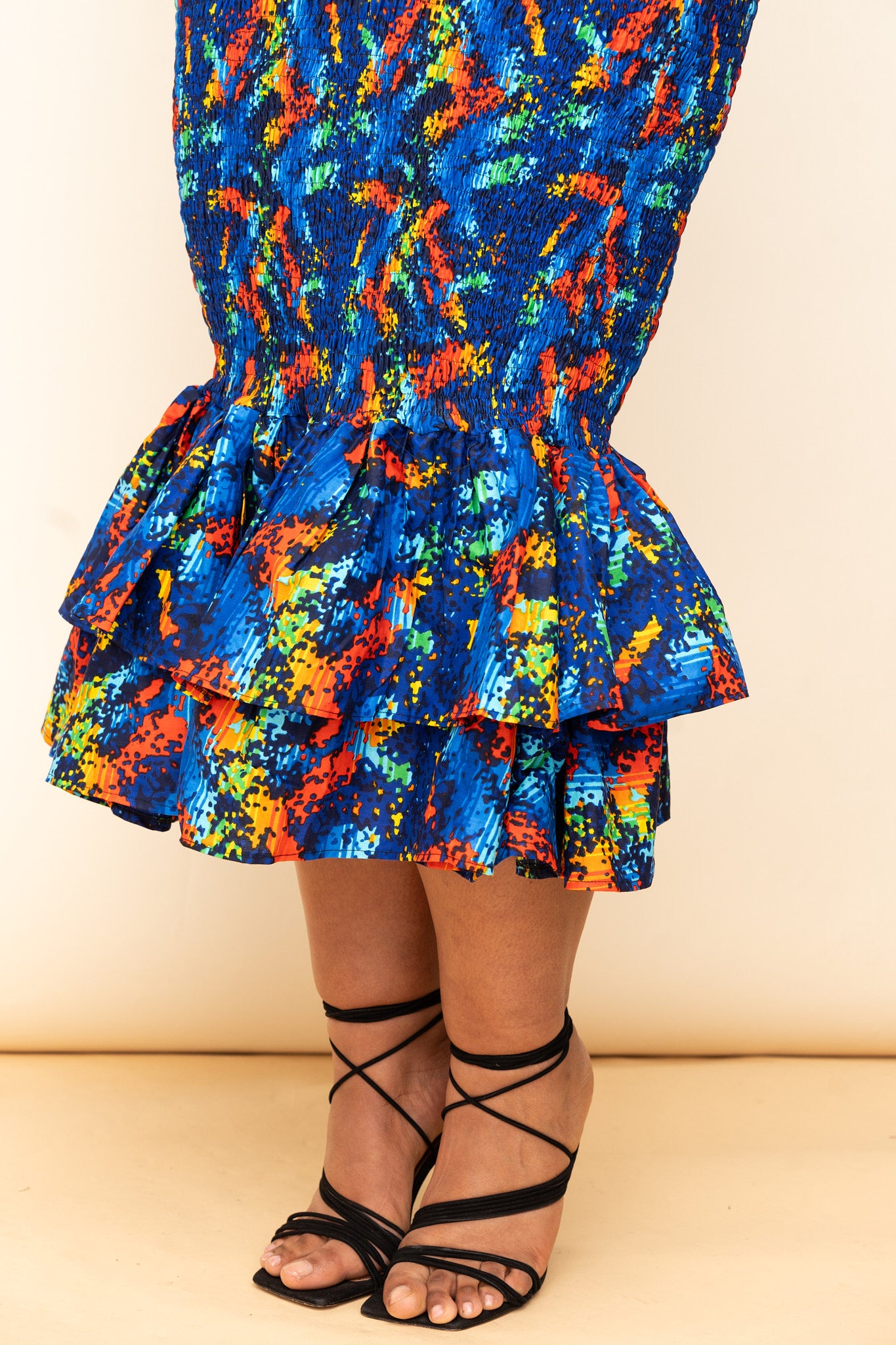 Arike Smocked Midi Dress