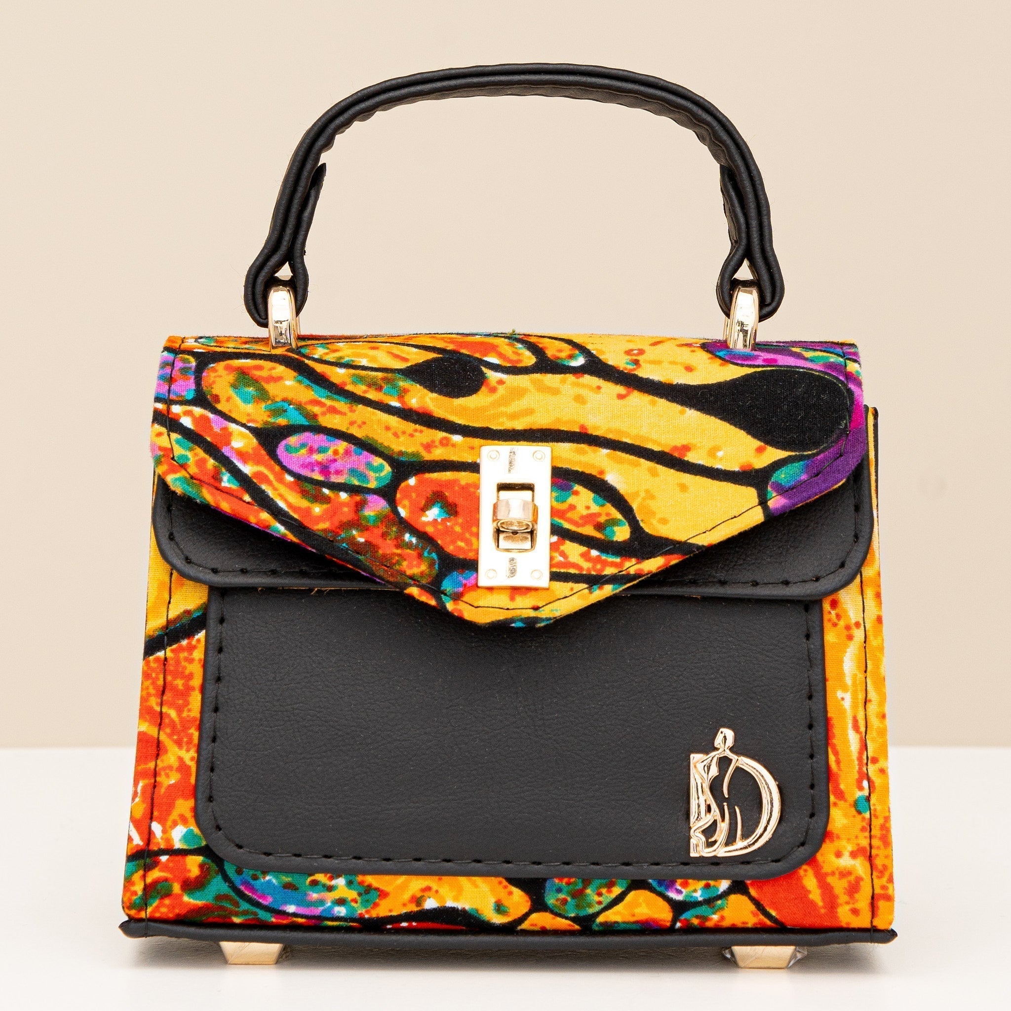 Mini Ankara Handbag | Black