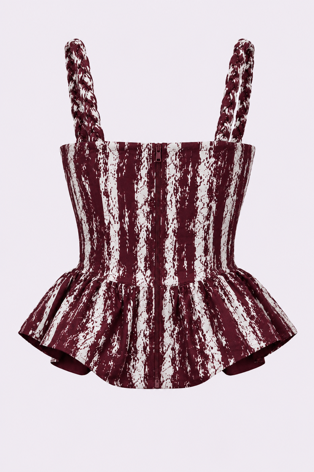 Red Ivory Peplum Top