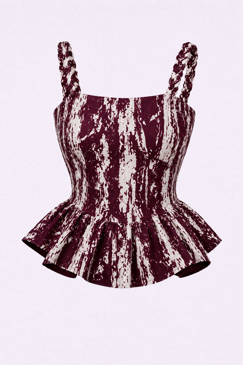 Red Ivory Peplum Top