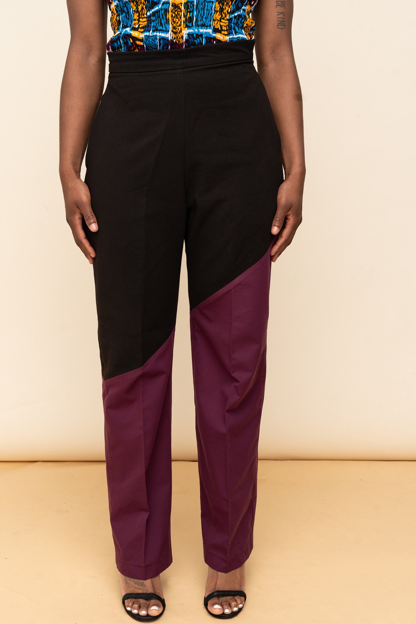 Two-tone Straight Pant