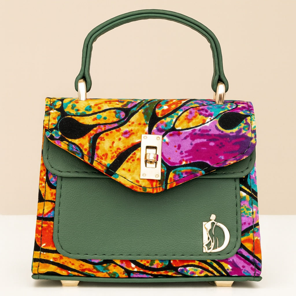 Mini Ankara Handbag | Green